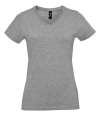 02941 Imperial V Lds SOL'S Ladies Imperial V Neck T-Shirt Grey Marl colour image